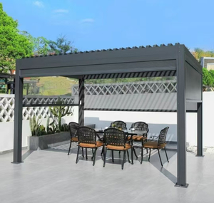 Sturmsicheres Aluminiumpergola mit Auto-Roller-Vorhängen | Endgültiger Windschutz