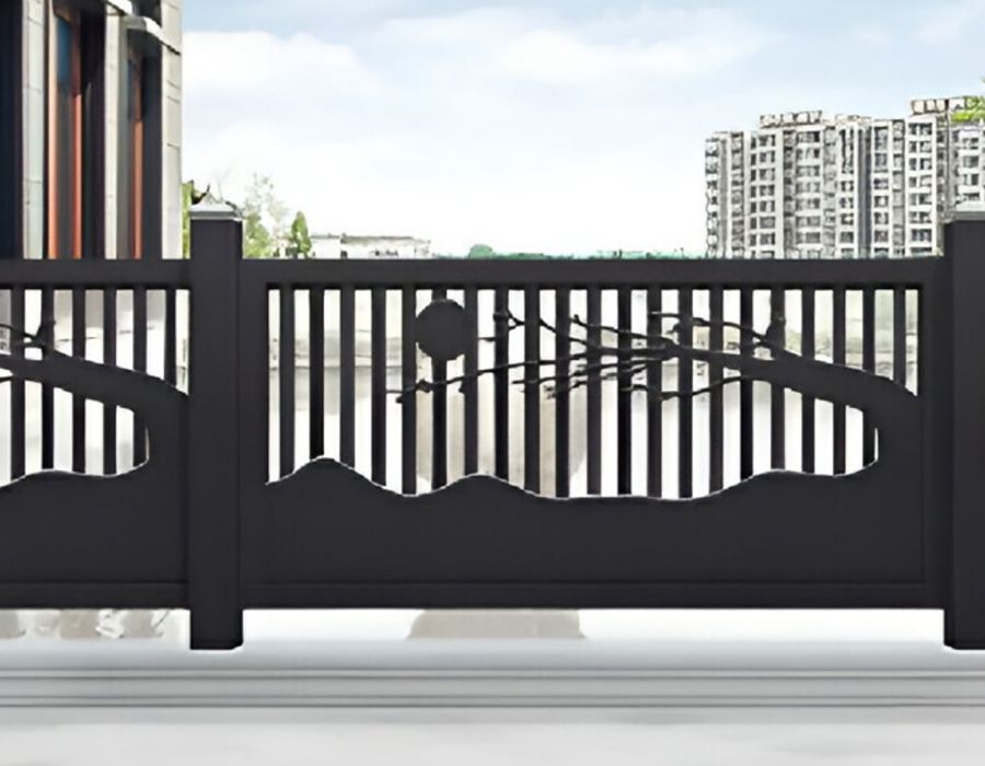Nowoczesne minimalistyczne ogrodzenie ze stopu aluminium